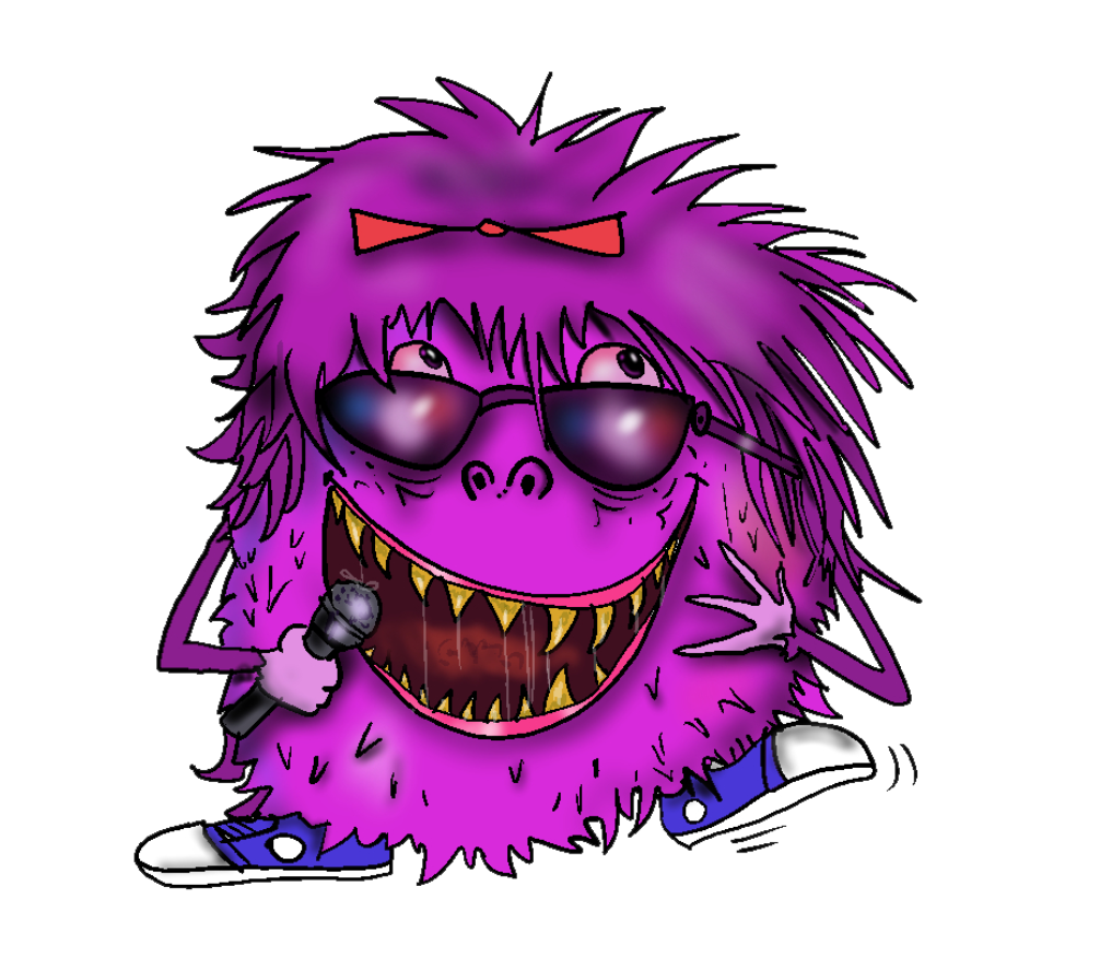 Partity - the purple monster
For Partity - life is one big party, 
surrounded by friends who make her happy.
She loves to go wild and celebrate with friends,
when partying with her - the fun never ends.
